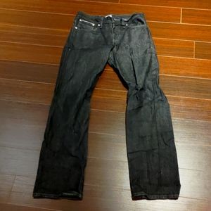 Naked & famous black selvedge jeans slim guy
